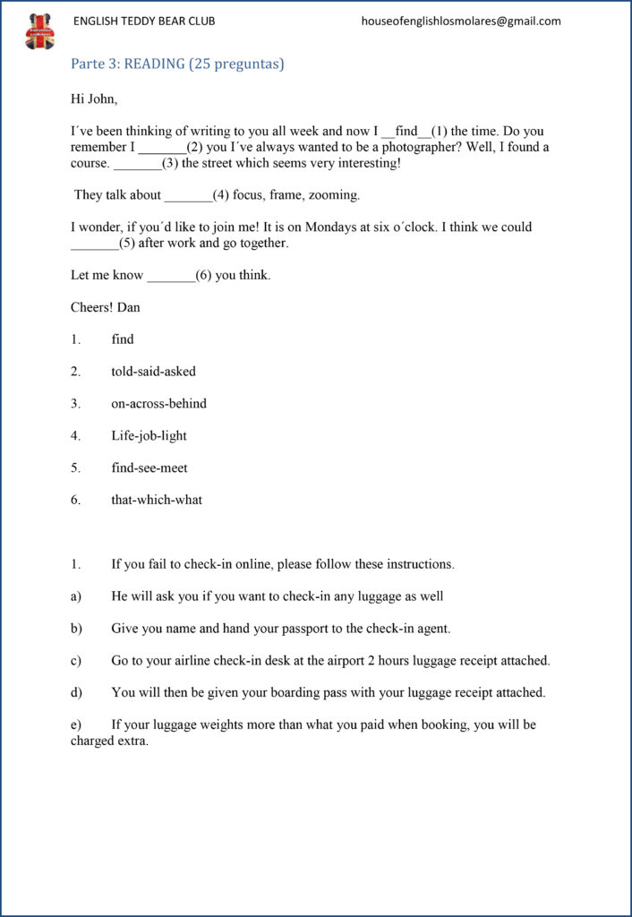 ejercicios de reading para el Aptis General - cursoaptisonline.es