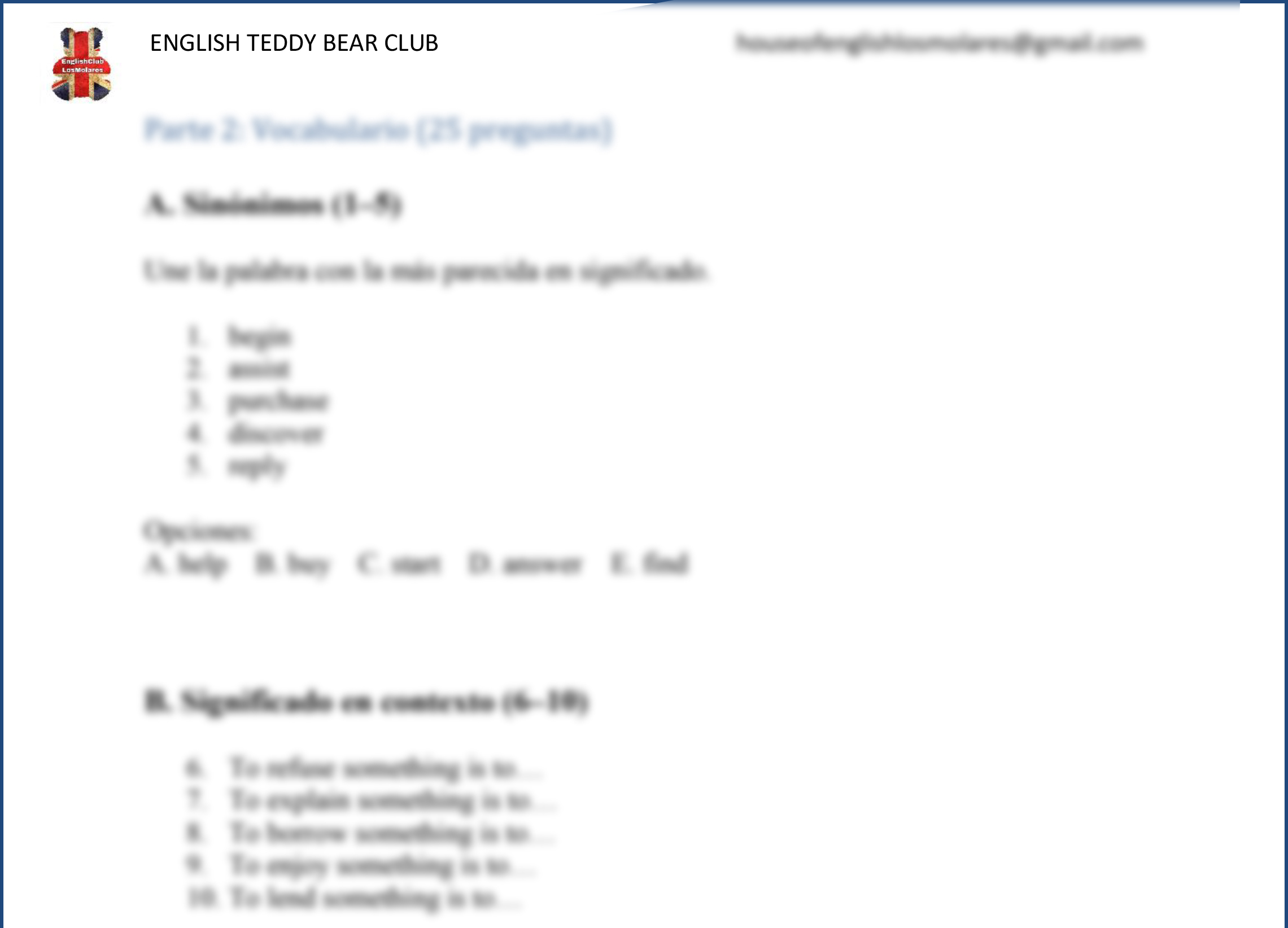 ejercicios de vocabulario para el Aptis General - cursoaptisonline.es